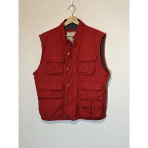 Cosi Classic Outdoors Vest Mens L Red Utility Fishing Hiking Travel Pockets